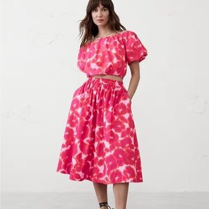 Banana Republic Pink Floral Skirt Set